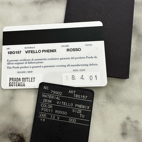 PRADA Tote Bag Red 1BG157 Prada - Picture 6 of 9